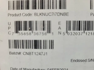 Intel NUC NUC7I7DNBE BLKNUC7I7DNBE i7-8650U 1.9GHz DDR4 SDRAM Motherboard - Photo 1/7