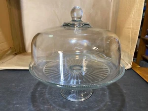 Supporto per torte con piedistallo 12" ancoraggio vintage con cloche / doppio uso - Foto 1 di 8