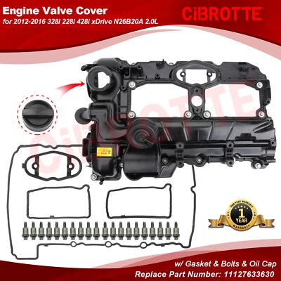 Valve Cover w/ Gasket & Oil Cap for BMW N26 228i 328i 428i xDrive 2012-2016 2.0L - Image 1 of 4