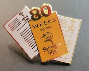 SYDNEY 2000 OLYMPIC GAMES 80 WEEKS to GO PIN - ENAMEL - EXCELLENT as NEW - Bild 1 von 3