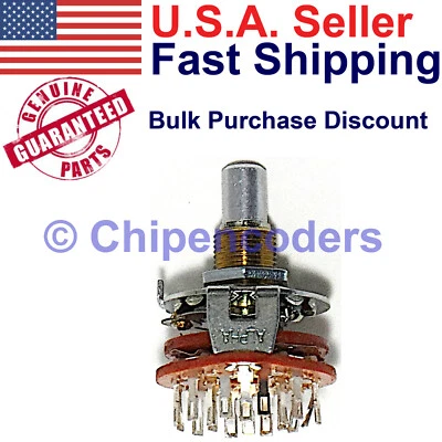 Alpha Rotary Switch 6 Pole 2 Position D-Shaft Panel Mount with Solder Lug