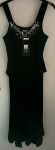 Whimsy Designer Black Embellished Wedding Occasion Dress Size 10 £125 BNWT - Picture 1 of 8
