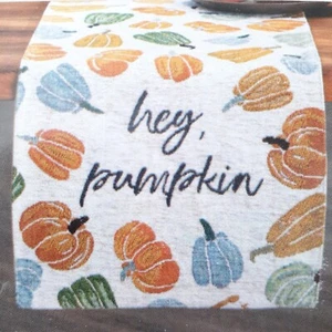 Tapiz de otoño corredor de mesa 13x72 Hey calabaza cosecha de otoño - Imagen 1 de 4