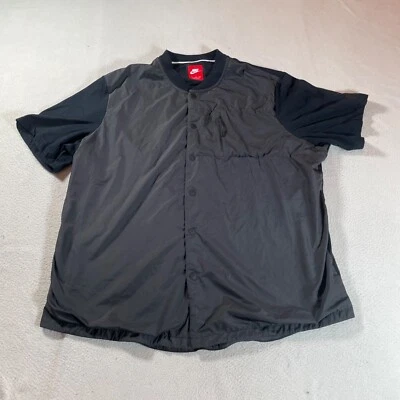 Camisa Nike Para Hombres 2XL Negra Golf Con Botones Cortavientos Aire Libre Deportes Top Adulto Foto 1 de 4