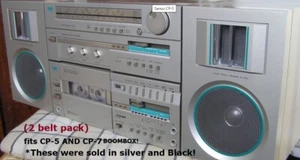 BOOMBOX BELT KIT (2~PK) FITS SANSUI CP-5 AND CP-7 BLACK OR SILVER (2 NEW BELTS) - Picture 1 of 3