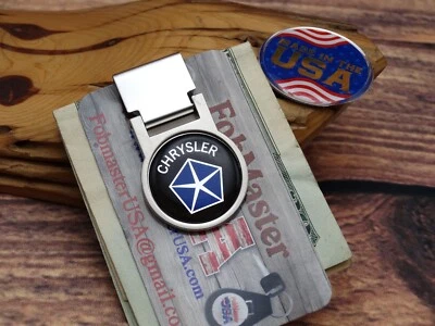 NUEVO RARO VINTAGE CHRYSLER COCHE AJUSTABLE BLOQUEO DINERO CLIP CARTERA NOS Foto 1 de 4