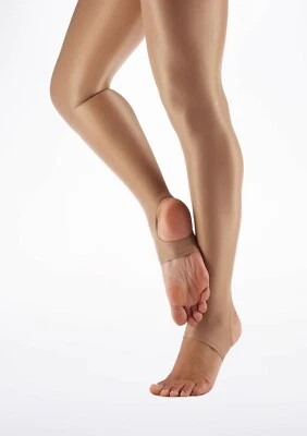 Girls Ultra Sheen Stirrup Tights Light Toast Freed of London Medium Ladies