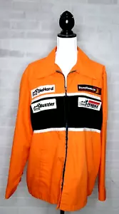 Vintage 70s Sears Jacket Men Large Orange Pit Crew Coat Penske DieHard Racing L - Picture 1 of 11