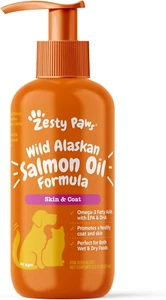 Zesty Paws Wild Alaskan Salmon Oil for Dogs and Cats- Skin and Coat Support,Omeg - Picture 1 of 12