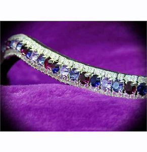 FSS Shimmer Crystal Browband PURPLE VELVET AMETHYST LILAC TANZANITE Bling Curve - Picture 1 of 1
