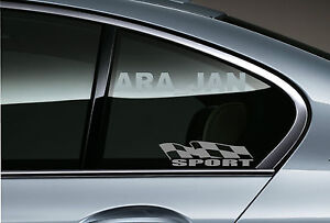 SPORT flag Vinyl Decal racing sticker emblem speed car window logo SILVER