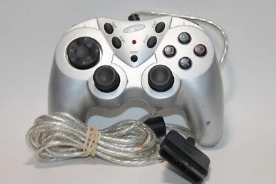 PlayStation 2 Controller PS2 Wired Intec Silver FOR PARTS - Image 1 of 4