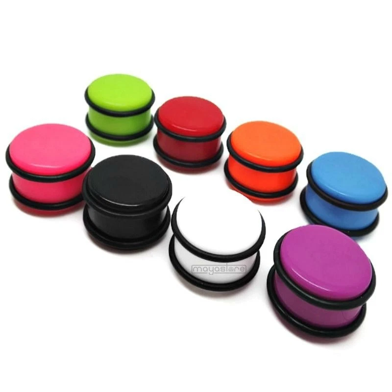 10MM-20MM OHR PLUG STOPFEN ACRYL TUNNEL PIERCING SCHWARZ WEIß FLESH KUNSTSTOFF - Bild 1 von 1