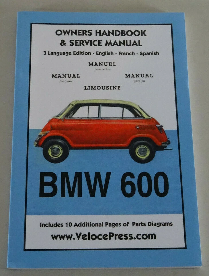 Manual de taller con manual de instrucciones BMW 600 "Gran Isetta", construcción 1957-1959  Foto 1 de 1