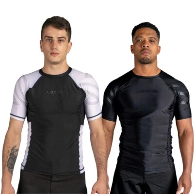 Sanabul Essential Short Sleeve BJJ Rash Guard MMA Compression Top NoGi Rashguard - Image 1 of 4
