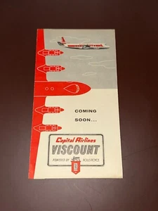 RARE Vintage 1955 Capital Airlines Ticket Jacket ticket folder Boarding Pass - Picture 1 of 6