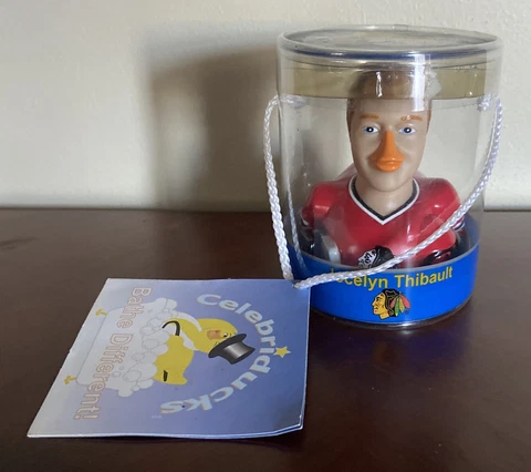 CHICAGO BLACKHAWKS Jocelyn Thibault Celebriduck BRAND NEW Rubber Duck NIB NHL Cover