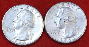 1964 P&D Washington Quarters Dollar 90% Silbermünze zirkuliert WQ386 - Bild 1 von 2