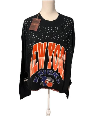 Mitchell & Ness NEW YORK KNICKS Women's Boxy Long Sleeve Crop 2XL NWT - Image 1 of 4