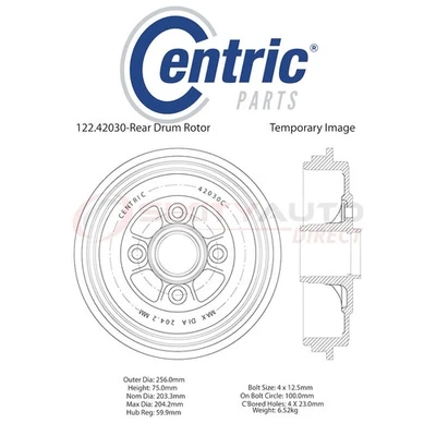 Centric Brake Drum for 2015-2017 Nissan Micra 1.6L L4 - Braking Stopping dv Foto 1 de 4