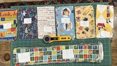 LOTE DE 24 TELAS DE ALGODÓN ACOLCHADAS VINTAGE RETRO PARA NIÑOS JUEGO Y APRENDIZAJE Foto 1 de 4