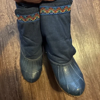 BOTAS DE NIEVE RARAS VINTAGE SEARS DAMAS/MASE EN EE. UU. TALLA 8M Forradas en Lana Foto 1 de 4