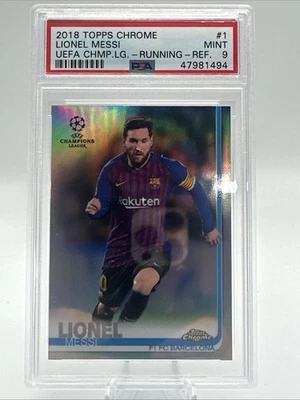 2018 TOPPS CHROME CHAMPIONS LEAGUE RUNNING-REFRACTOR #1 LIONEL MESSI PSA 9 - Image 1 of 2