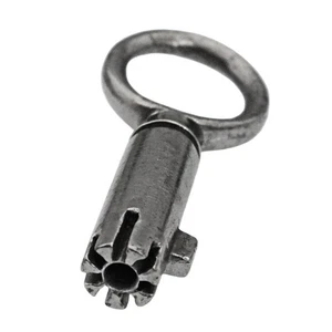 Mordan Type RADIAL SECURITY Key with Round Bow 1⅝" Small Antique Key - ref.k576 - Picture 1 of 5