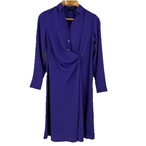 J Jill Wearever Womens Twist Front Shirt Dress Small Purple Casual Comfort - Picture 1 of 10