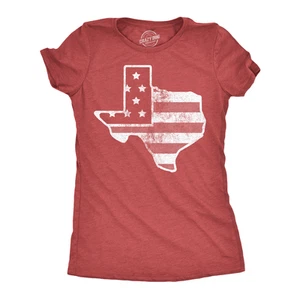 Womens Funny T Shirts American Flag Texas Awesome Fourth Of July Tee For Ladies - Picture 1 of 7