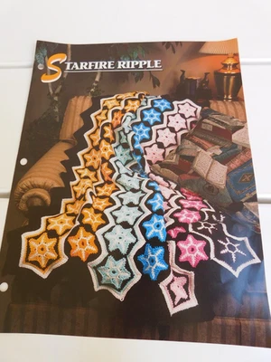 CROCHET Annie Afghan Quilt Club “Starfire Ripple” Pattern Pamphlet Free Ship - Image 1 of 3