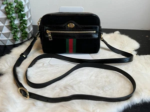GUCCI Mini Ophidia Black Suede Web Crossbody - Bild 1 von 20