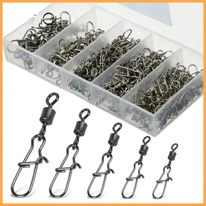 Edelstahl Angelverbinder Wirbel Karabiner 4#–12# Fishing Snap Connector - Bild 1 von 24