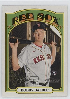 2021 Topps Heritage SP Action Image Variation Bobby Dalbec #185 Rookie RC - Image 1 of 2