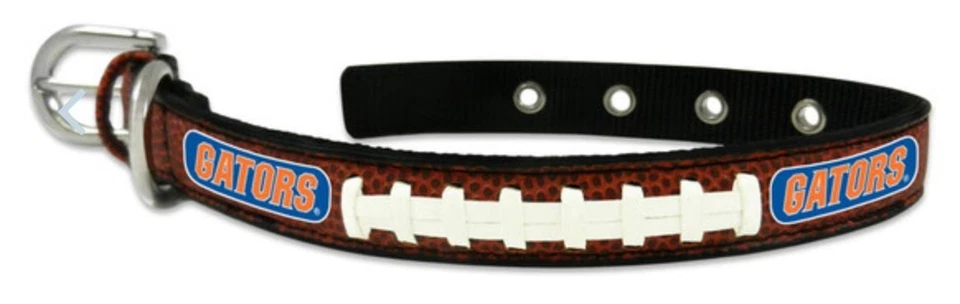 Collar de perro de cuero de fútbol americano con licencia University of FLORIDA GATORS tamaño juguete Foto 1 de 1