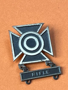 Vintage Black & Sterling Silver Marked Maltese Cross w Target & RIFLE Award Add- - Picture 1 of 8