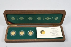S01G29- 3x Gold 999 Münze in Holzkasten 20 Euro „Deutscher Wald“ - Bild 1 von 12