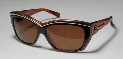 $355 NEW CASE DSQUARED2 Womens Square DQ0017 Brown Sunglasses 60x13x130 ITALY - Image 1 of 4