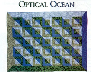 Optical Ocean Quilt Pattern Pieced KC - Bild 1 von 1