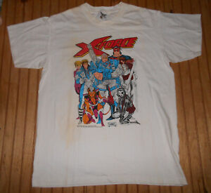 Vintage Marvel 1991 X Force T Shirt Rob Liefeld Art Tenn River Gold Size Large