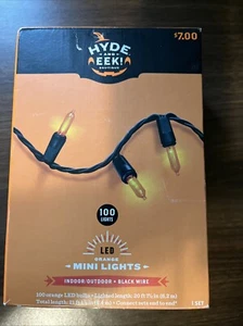 20 ft. Orange Mini LED’s. Hyde & Eek Halloween 100/Black Wire 20 Ft. - Picture 1 of 2