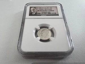 2015-S Clad Roosevelt Dime E.R. NGC PF70 U.C. "ETIQUETA DE RETRATO ""TOP POP" - Imagen 1 de 3