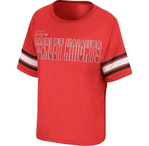 NWT NCAA Rutgers Scarlet Knights Women's Bling Red Tee T-shirt XL Sparkle New - Picture 1 of 1