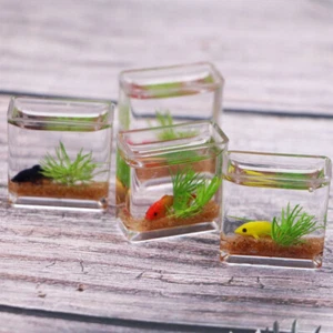 4pcs Miniature Fish Bowls Doll House Fish Tanks Miniature Goldfish Tank - Picture 1 of 12