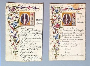 COPPIA MENU MINIATI - illuminated - INCISA DI CAMERANA - 1898 - Picture 1 of 1