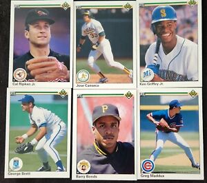Set of 6 1990 Upper Deck Baseball Cards
