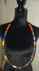 LARGE African Zulu SEED Bead Necklace Gorgeous Colorful Beads AMAZING Work - Picture 1 of 9