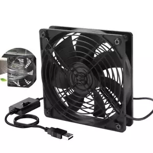 Tragbar USB Ventilator lüfter 140mm Leise PC Gehäuselüfter Einstellbare Fan NEU - Bild 1 von 9