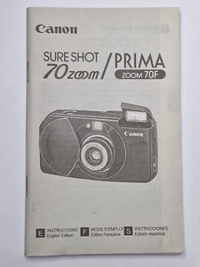Canon Sure Shot 70 Zoom Prima 70F Manual de instrucciones originales, multi idioma - Imagen 1 de 6