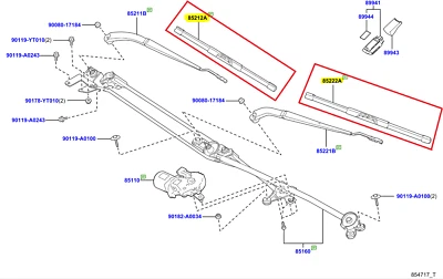 Genuine Front Windsheild Wiper blades for 2023 on Toyota Tundra, pair RHD - Image 1 of 2
